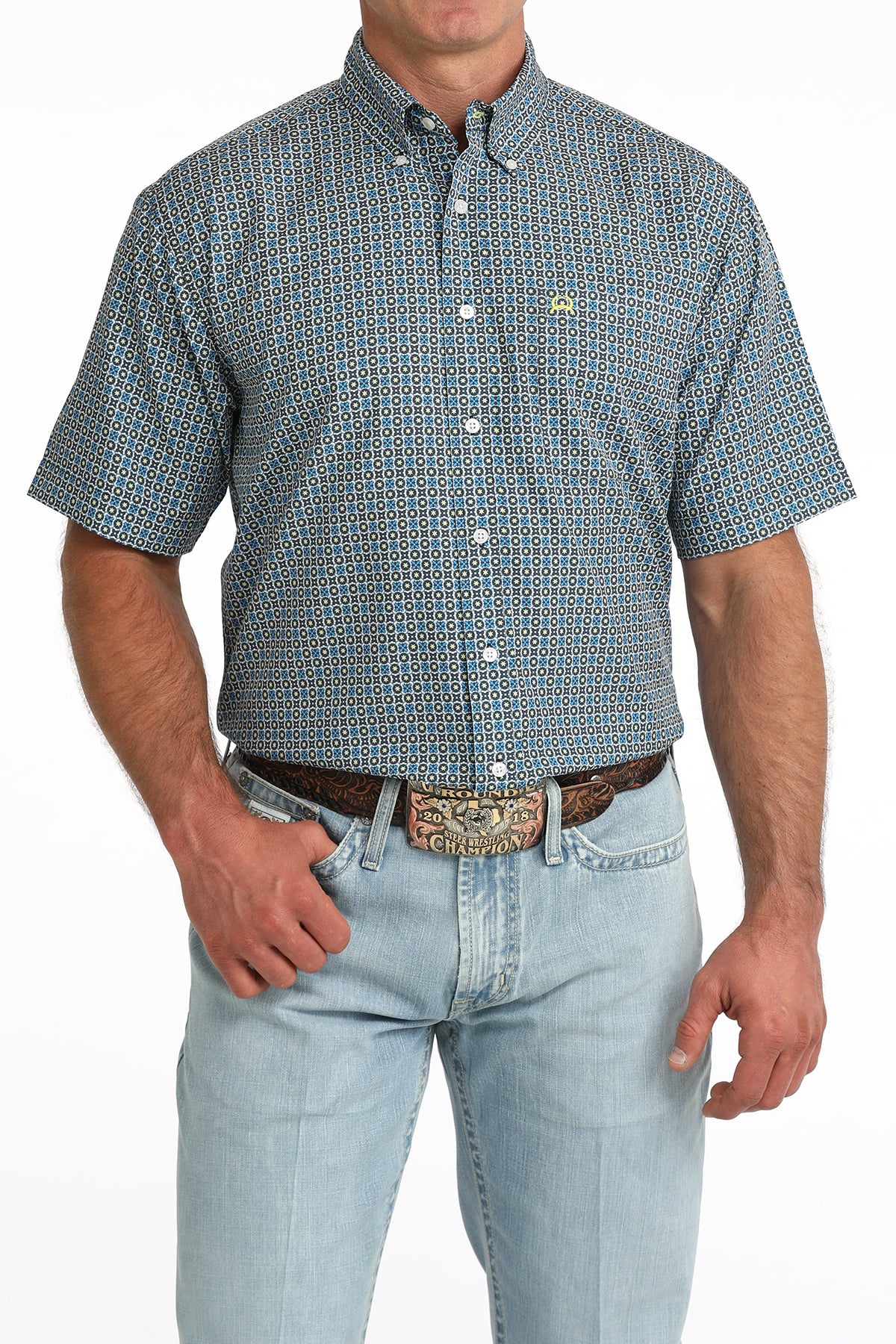Men's Short Sleeve Multi Print Arena Flex-4167
