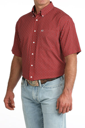 Men's Cinch Short Sleeve ArenaFlex Red Print