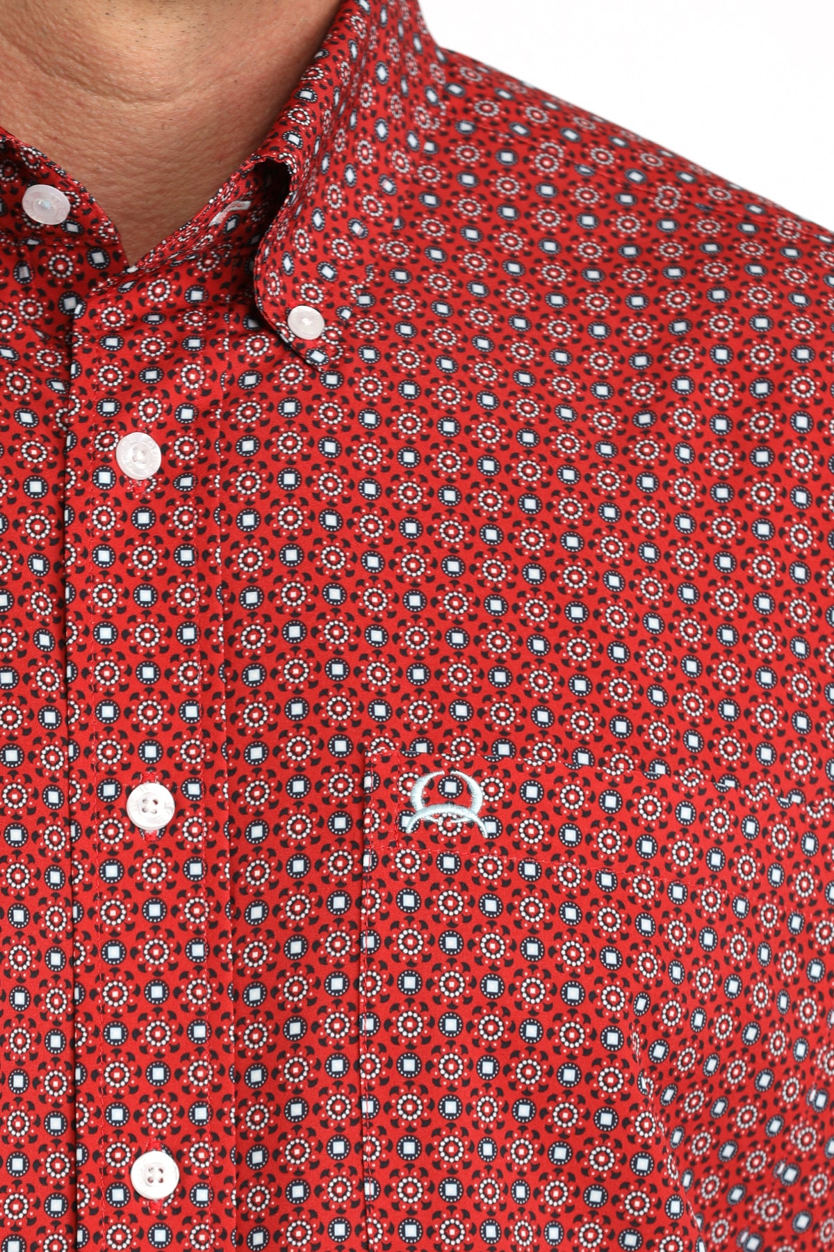 Men's Cinch Short Sleeve ArenaFlex Red Print