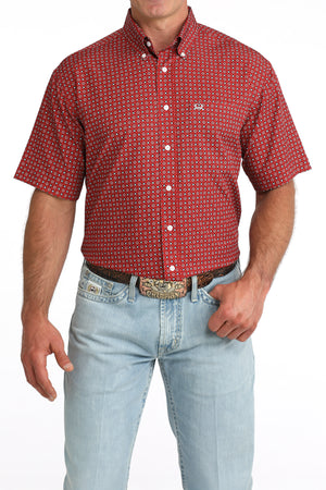 Men's Cinch Short Sleeve ArenaFlex Red Print