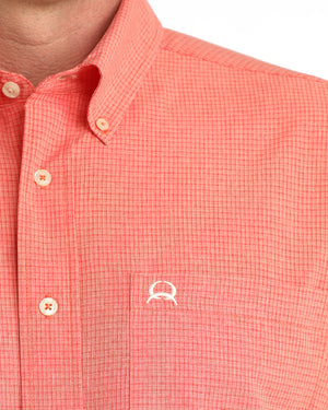 Men's Red Plaid Short Sleeve Arena Flex-5003