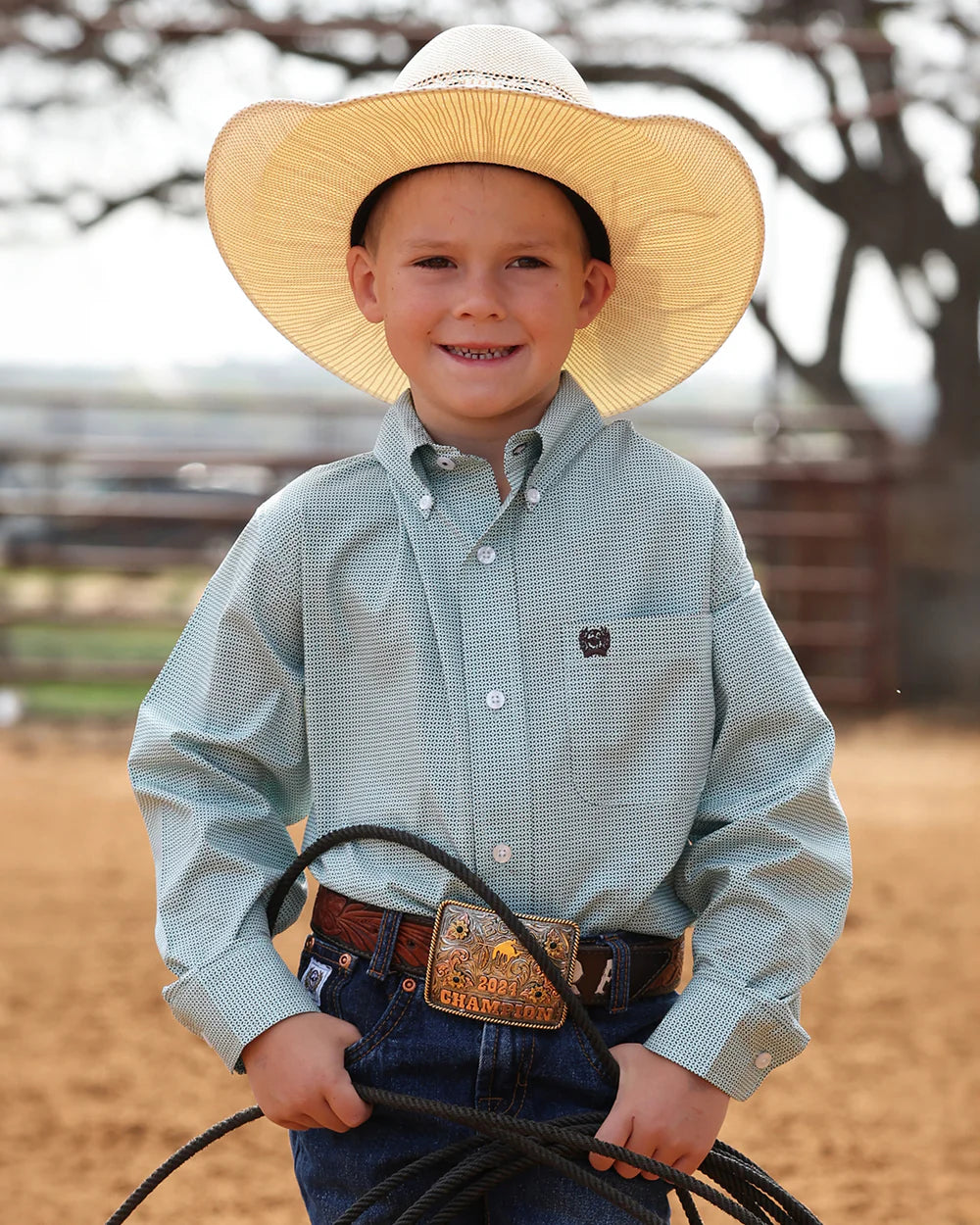 Boys Long Sleeve Button Up -Cinch