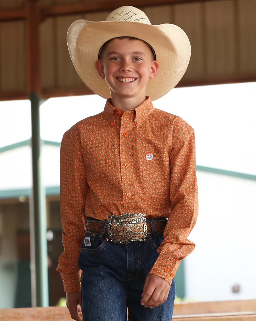 Boys Long Sleeve Button Up -Cinch