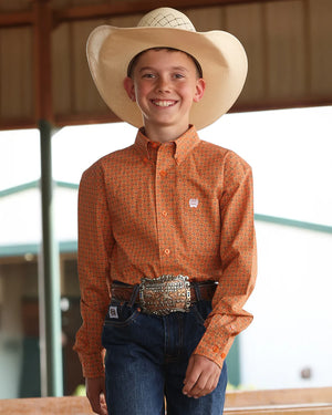Boys Long Sleeve Button Up -Cinch
