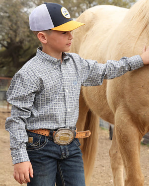 Boys Long Sleeve Button Up -Cinch