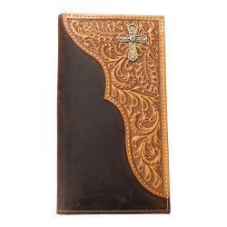 Men's Floral w/Metal Cross Rodeo Wallet