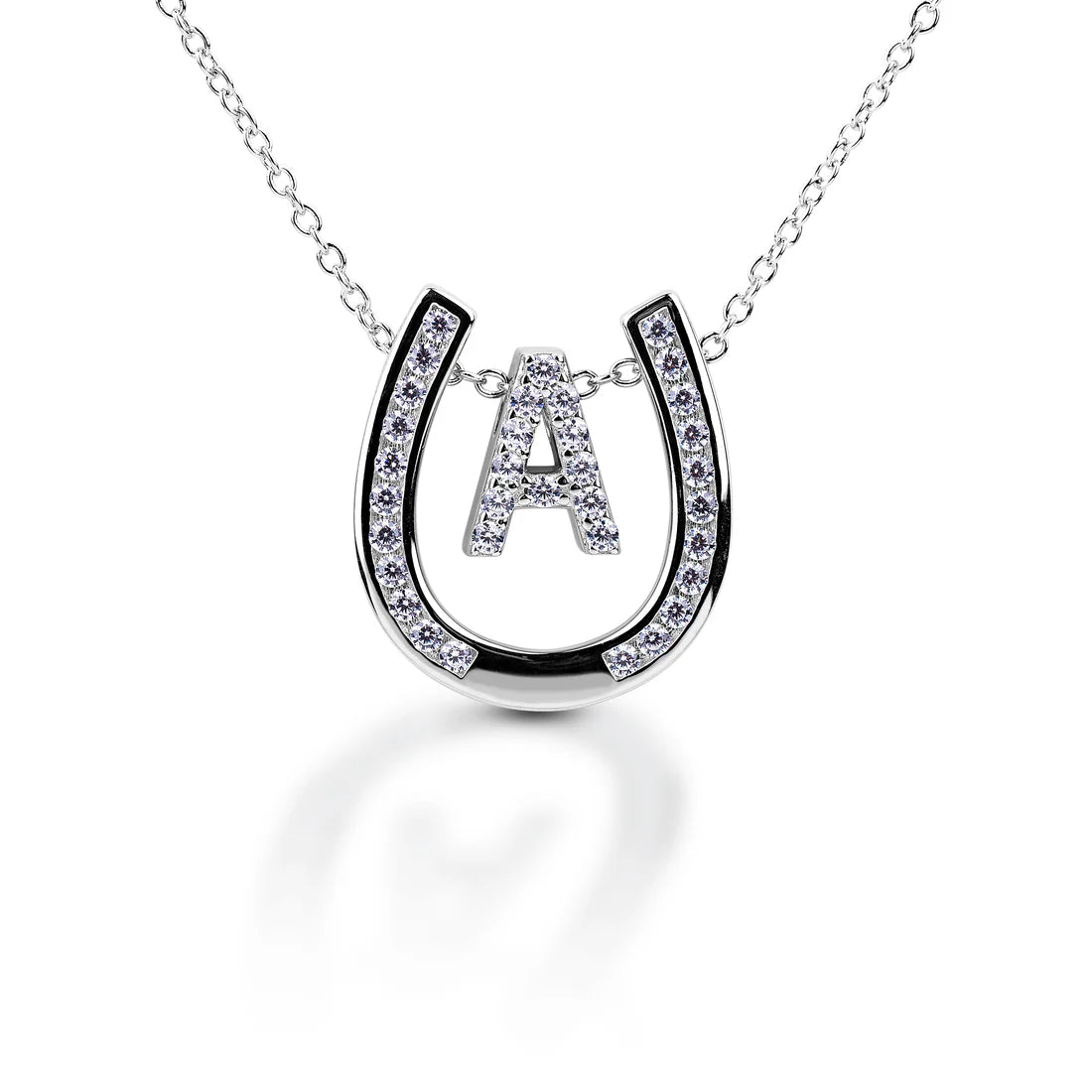 Kelly Herd horseshoe initial necklace- A