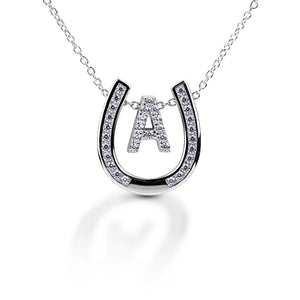 Kelly Herd horseshoe initial necklace- A