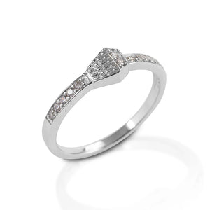 Kelly Herd Pave horseshoe nail ring- Sterling Silver