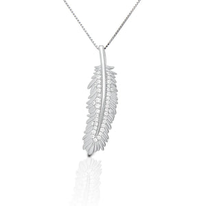 Kelly Herd shimmering feather pendant necklace- Sterling Silver