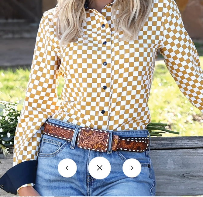 Womens Long Sleeve Gold Print -9002