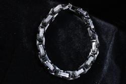 Men's Metal and Black Bracelet