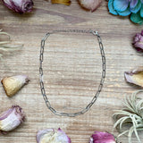 Silver Plated Paperclip Chain Choker – 14”
