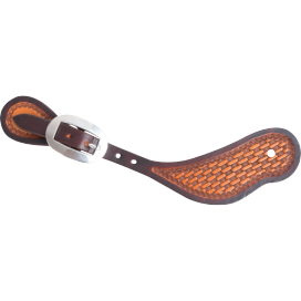 Spur Strap Natural Dyed Edge Basket Tooling