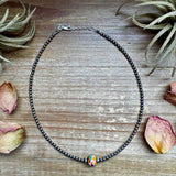 14-Inch Sterling Silver Pearl & Mojave Bead Choker