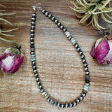 Peruvian Opal & Sterling Silver Pearl Necklace – 8mm – 18