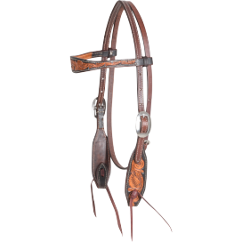 Hs Bb Floral Tooled Dyed Edged Latigo Ties
