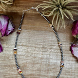 Nevada Opal Nugget Necklace – Sterling Silver Pearls – 19